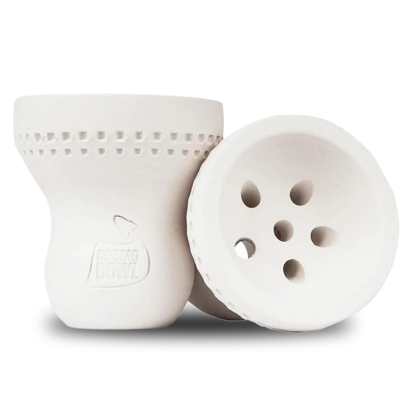 White ceramic shisha bowl with multiple holes, Turkish style hookah accessory