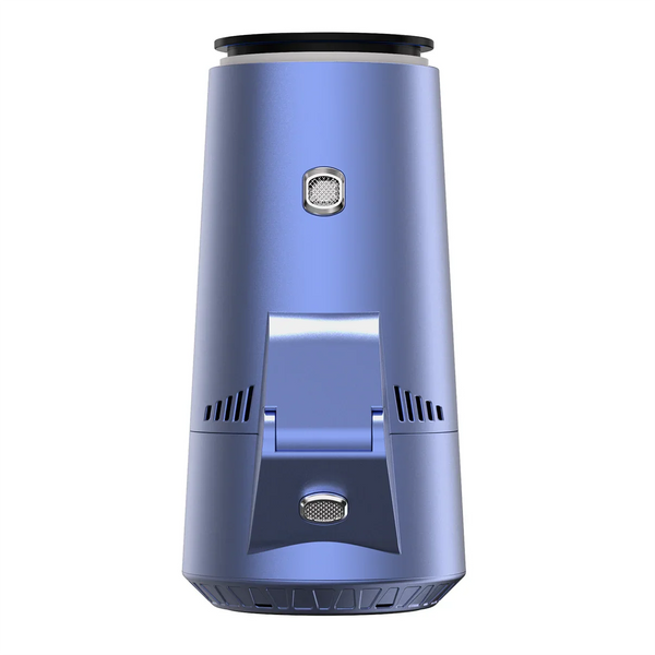 Sleek blue portable shisha charcoal heater with vented base and modern design