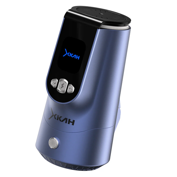 Modern electric hookah heat management device with digital display, blue color