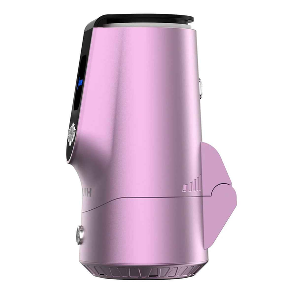 Pink portable electric shisha charcoal heater with digital display, modern design