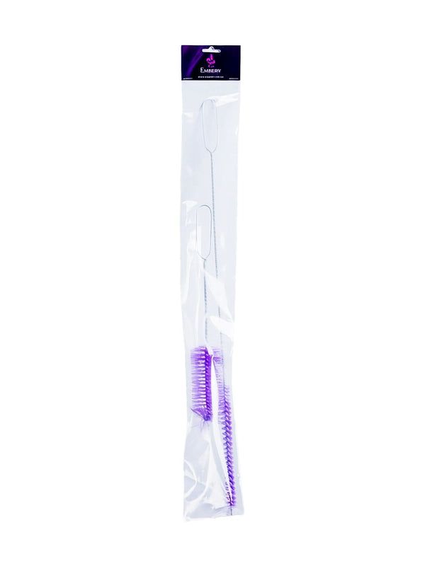 Hookah cleaning brush with purple bristles in clear packaging for shisha pipe maintenance