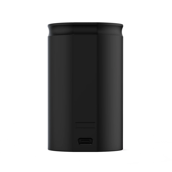 Sleek black shisha device base with USB-C charging port on a white background