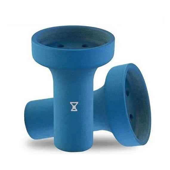 Blue clay hookah bowl with multiple holes, suitable for shisha pipe setup