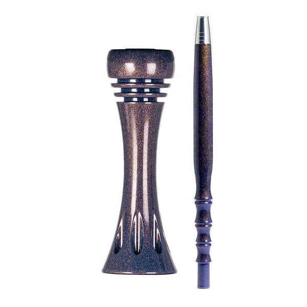 Metallic shisha mouthpiece set with a sleek, sparkly finish on a white background