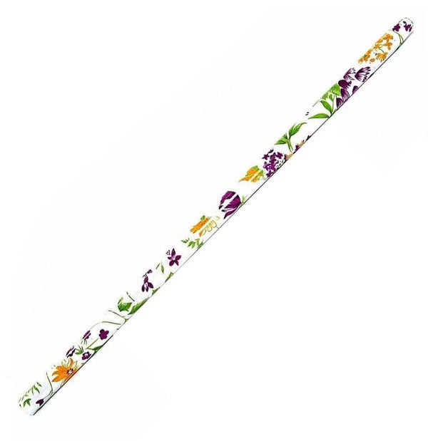Aluminium shisha mouthpiece with colorful floral pattern, isolated on white background