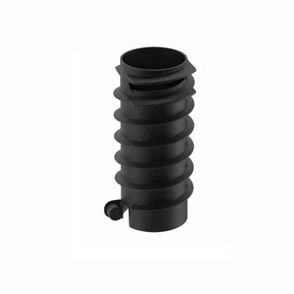 Black shisha pipe accessory with ribbed design for hookah setup