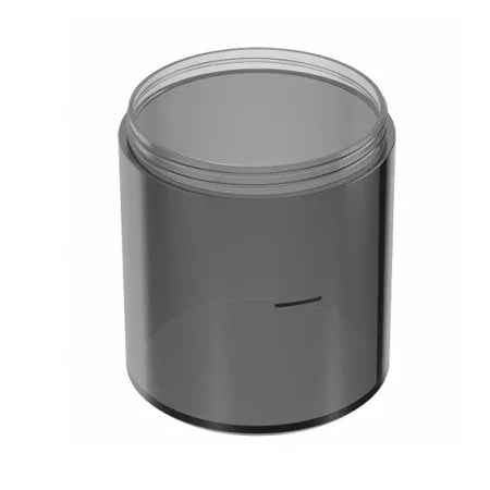 Transparent replacement glass base for shisha pipe, cylindrical with smooth edges