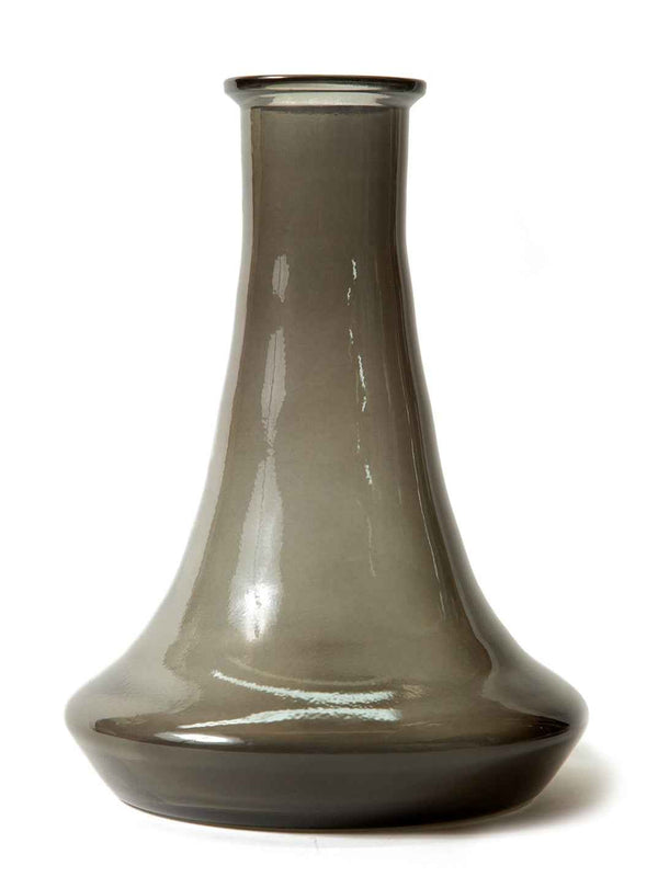 Glossy black glass hookah base with a slim, modern design on a white background