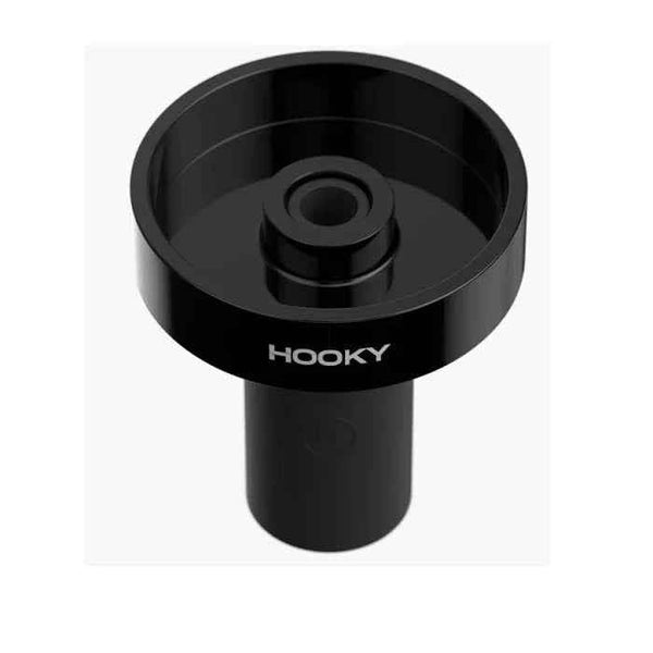 Black hookah bowl head with 'HOOKY' text, modern design on white background