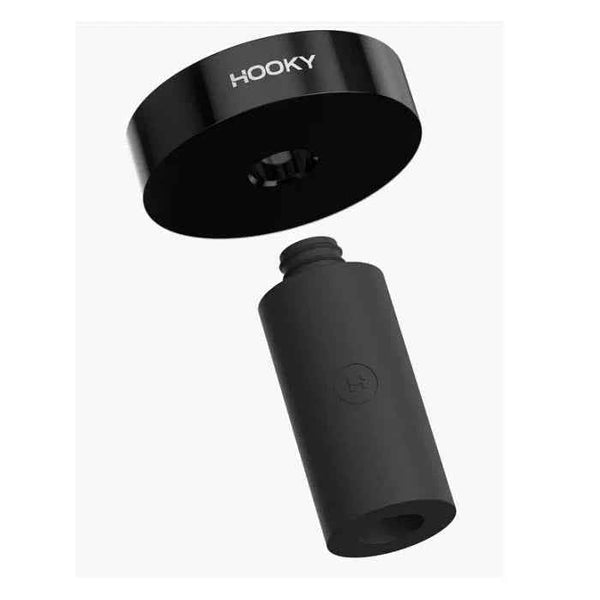 Black Hooky hookah head and attachment in modern minimalist design on white background