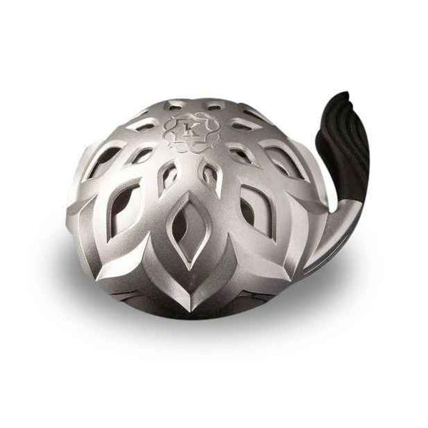 Silver aluminium hookah heat management device with decorative cutout design