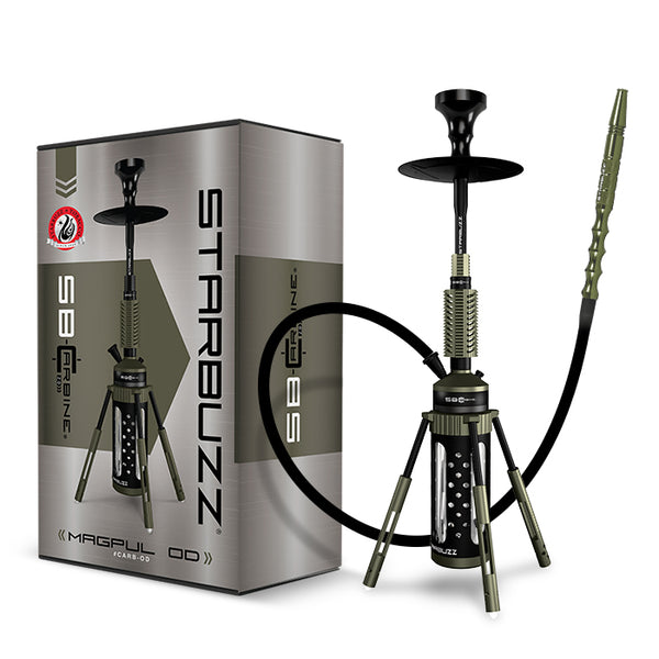 Hookah with 'Starbuzz' packaging on a white background