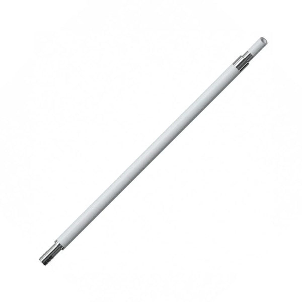 White hookah mouthpiece with metal tips for shisha pipe on a white background