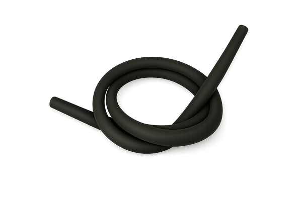 Olive green shisha silicone hose coiled on a gradient background