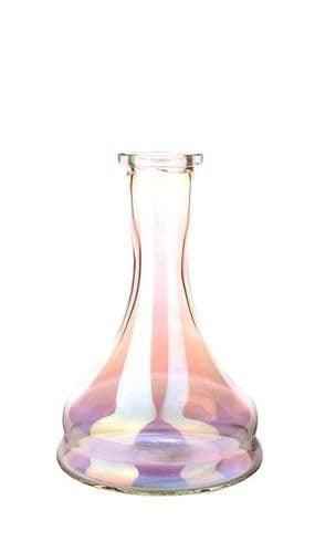 Glass shisha base with rainbow pastel tint on white background