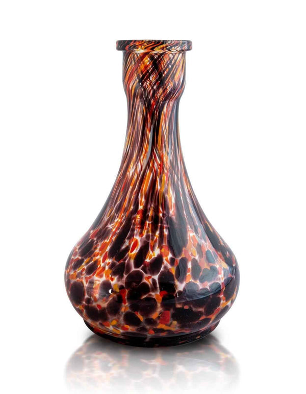Russian drop shape shisha vase with magma red and black glass pattern