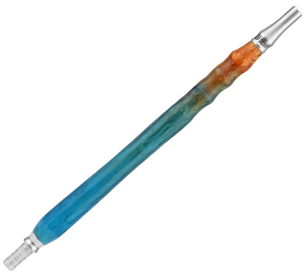 Epoxy shisha stainless steel mouthpiece with blue and orange gradient design