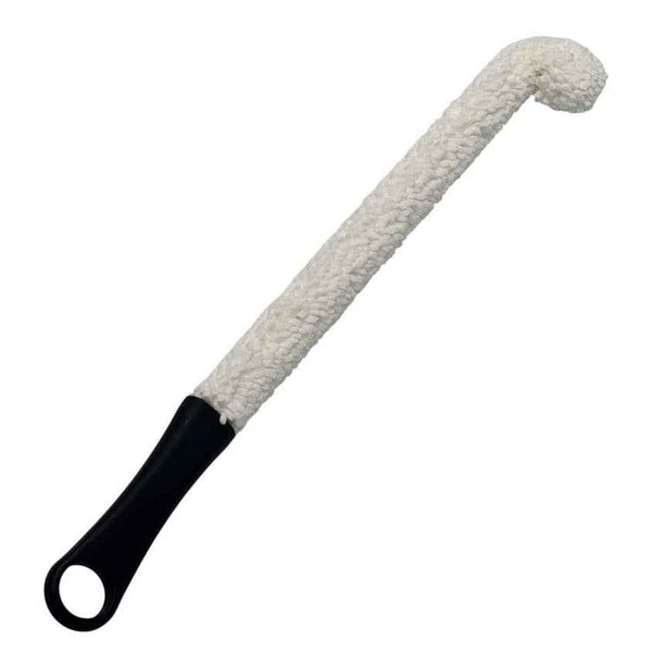White hookah cleaning brush with black handle for shisha pipe maintenance