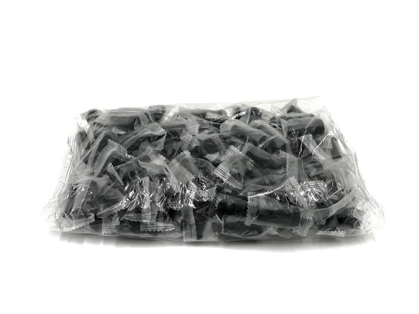 Bag of individually wrapped black hookah mouth tips for shisha hygiene