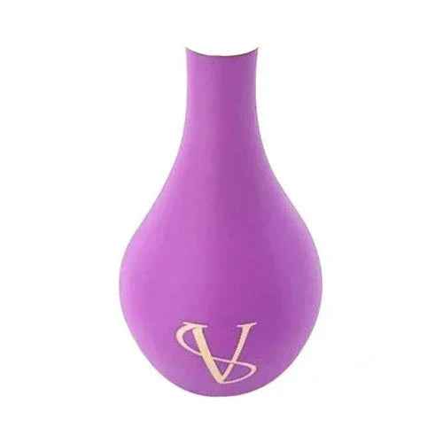 Purple shisha replacement base with gold accent, teardrop shape, isolated on white background