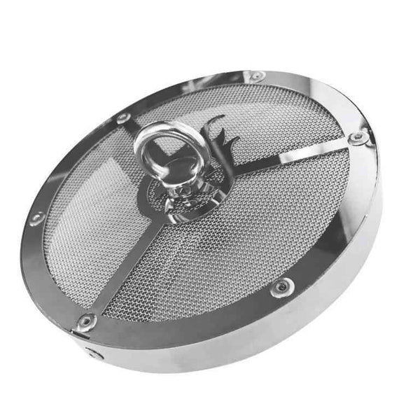 Stainless steel shisha heat management device with mesh screen and center handle