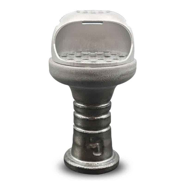 Metal hookah bowl with heat management device on white background