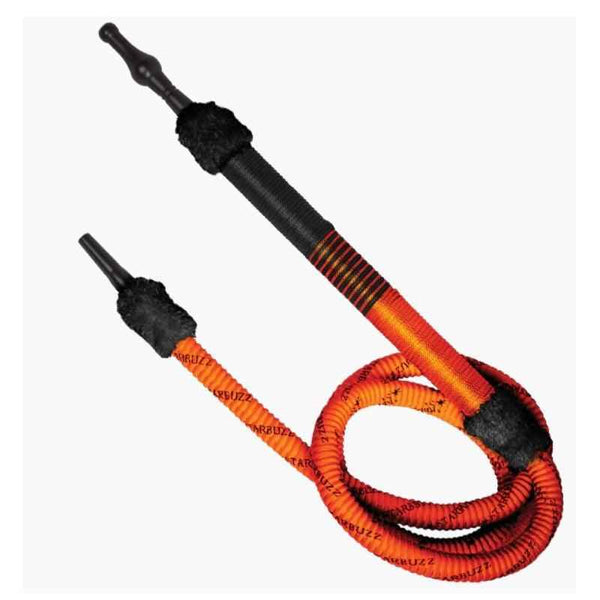 Black and orange washable shisha hose with textured grip and flexible tubing