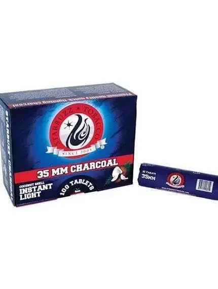 35mm coconut shell instant light hookah charcoal 100 tablets box and roll packaging