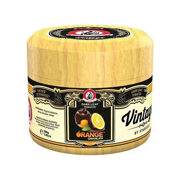 Starbuzz Vintage Plus Orange Chocolate shisha tobacco container with fruit and chocolate graphic