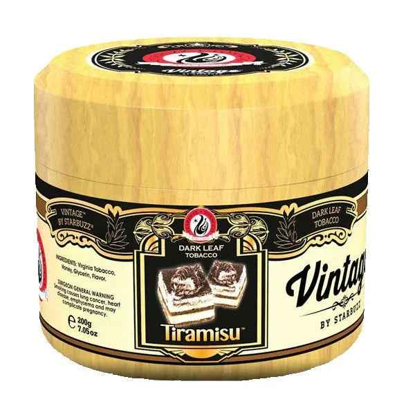 Vintage dark leaf tobacco Tiramisu flavor in 200g jar, dessert-themed shisha tobacco