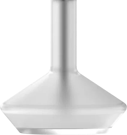 Modern frosted glass hookah vase with wide base and tapering neck