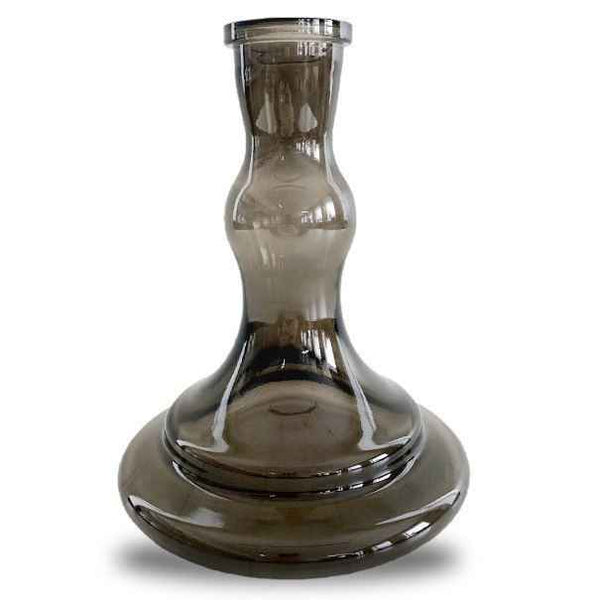 Wave design tinted glass shisha base with curved shape on white background