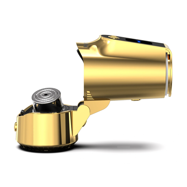 24K gold limited edition shisha head heater with open lid on white background