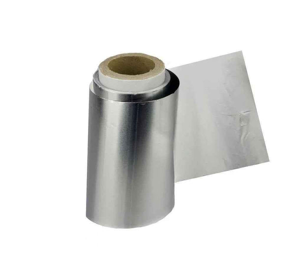Thick aluminum foil roll for shisha bowl, hookah accessory on white background