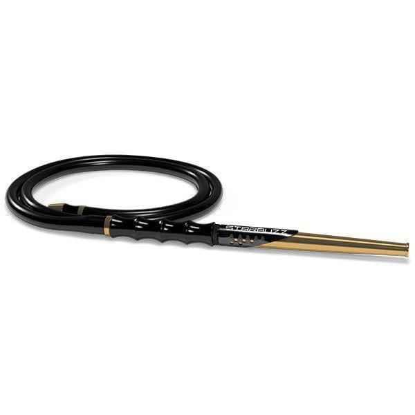 Black and gold shisha hose with ergonomic handle and sleek modern design