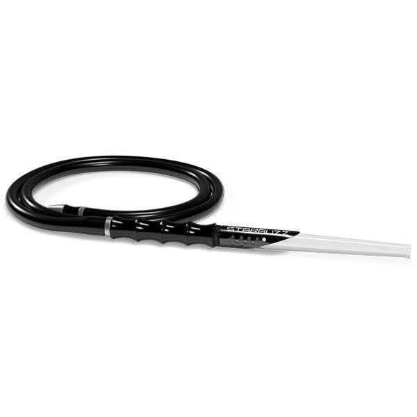 Black silicone shisha hose with ergonomic handle for hookah smoking