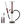 Modern glass hookah with dark red stem, black hose, mouthpiece, fork and poker set