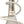 Modern shisha pipe with a clear glass base, silver stem, and white hose wrapped around neck
