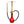 Red and gold hookah with black hose on a white background