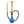 Blue and gold hookah with black hose on a white background