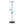 Modern hookah with clear glass base and sky blue stem on white background