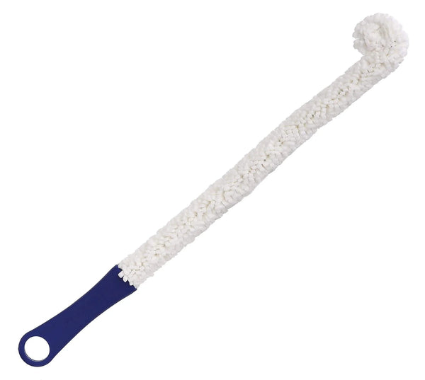 White hookah cleaning brush with blue handle for shisha pipe bowl maintenance