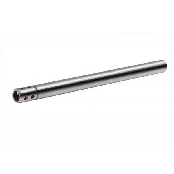 Stainless steel hookah downstem with demountable diffuser on white background