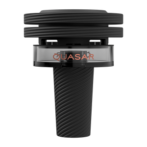 Black Quasar thermal hookah bowl with transparent chamber and spiral design