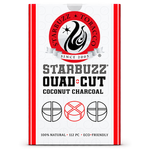Starbuzz Quad Cut 112pcs Coconut Charcoal — transparent product photograph