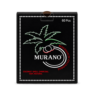 Murano Coconut Charcoal 60 Pieces — transparent product photograph