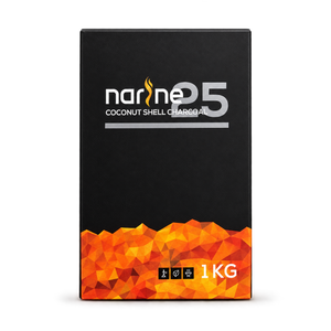 Narine 25mm Natural Coconut Charcoal — transparent product photograph